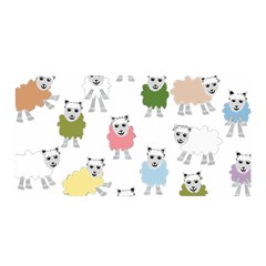 Sheep Cartoon Colorful Satin Wrap by Amaryn4rt