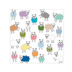 Sheep Cartoon Colorful Small Satin Scarf (square) by Amaryn4rt