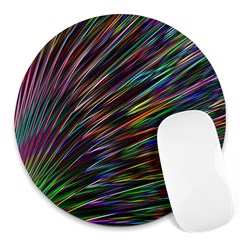 Texture Colorful Abstract Pattern Round Mousepads by Amaryn4rt