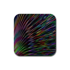 Texture Colorful Abstract Pattern Rubber Coaster (square)  by Amaryn4rt