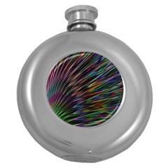 Texture Colorful Abstract Pattern Round Hip Flask (5 Oz)