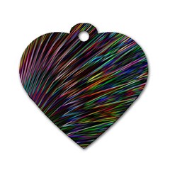 Texture Colorful Abstract Pattern Dog Tag Heart (one Side) by Amaryn4rt