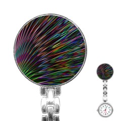 Texture Colorful Abstract Pattern Stainless Steel Nurses Watch