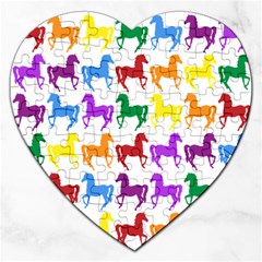 Colorful Horse Background Wallpaper Jigsaw Puzzle (heart) by Amaryn4rt