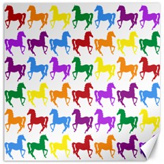 Colorful Horse Background Wallpaper Canvas 12  X 12   by Amaryn4rt