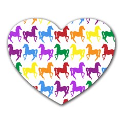 Colorful Horse Background Wallpaper Heart Mousepads by Amaryn4rt