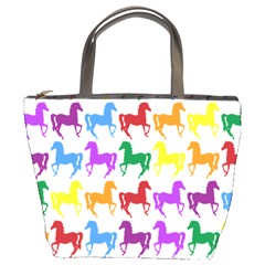 Colorful Horse Background Wallpaper Bucket Bags by Amaryn4rt