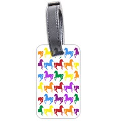 Colorful Horse Background Wallpaper Luggage Tags (one Side)  by Amaryn4rt