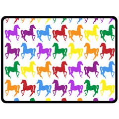 Colorful Horse Background Wallpaper Double Sided Fleece Blanket (large)  by Amaryn4rt