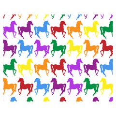 Colorful Horse Background Wallpaper Double Sided Flano Blanket (medium)  by Amaryn4rt