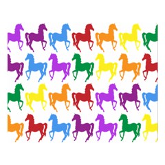 Colorful Horse Background Wallpaper Double Sided Flano Blanket (large)  by Amaryn4rt