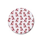 Dog Animal Pattern Rubber Coaster (Round)  Front