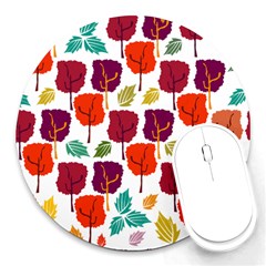 Tree Pattern Background Round Mousepads by Amaryn4rt