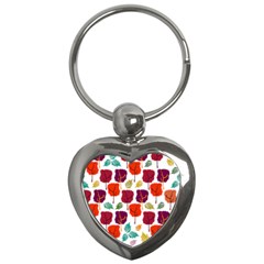 Tree Pattern Background Key Chains (heart)  by Amaryn4rt