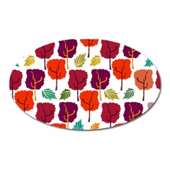 Tree Pattern Background Oval Magnet