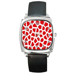 Animal Animalistic Pattern Square Metal Watch by Amaryn4rt