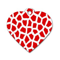 Animal Animalistic Pattern Dog Tag Heart (two Sides) by Amaryn4rt