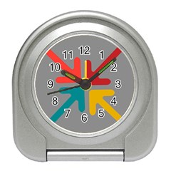 Arrows Center Inside Middle Travel Alarm Clocks by Amaryn4rt