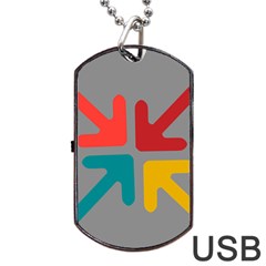 Arrows Center Inside Middle Dog Tag Usb Flash (one Side) by Amaryn4rt