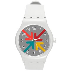 Arrows Center Inside Middle Round Plastic Sport Watch (m) by Amaryn4rt