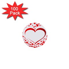 Love Red Hearth 1  Mini Buttons (100 Pack)  by Amaryn4rt