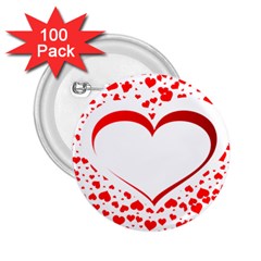 Love Red Hearth 2 25  Buttons (100 Pack)  by Amaryn4rt