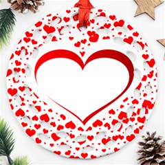 Love Red Hearth Round Filigree Ornament (two Sides) by Amaryn4rt