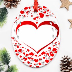 Love Red Hearth Ornament (oval Filigree)