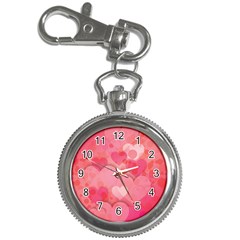 Hearts Pink Background Key Chain Watches