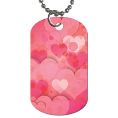 Hearts Pink Background Dog Tag (one Side)