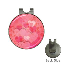 Hearts Pink Background Hat Clips With Golf Markers by Amaryn4rt