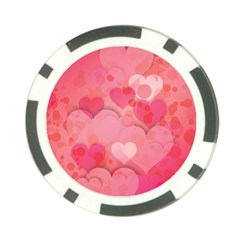 Hearts Pink Background Poker Chip Card Guard (10 Pack) by Amaryn4rt