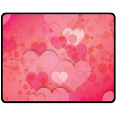 Hearts Pink Background Fleece Blanket (medium) 