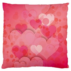 Hearts Pink Background Large Cushion Case (one Side) by Amaryn4rt