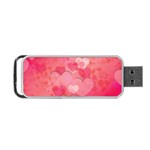 Hearts Pink Background Portable USB Flash (One Side) Front