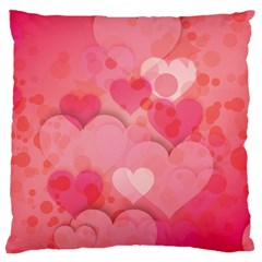 Hearts Pink Background Standard Flano Cushion Case (one Side) by Amaryn4rt