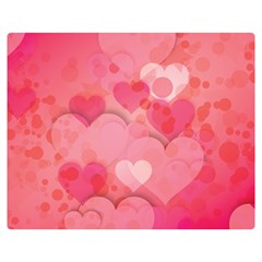 Hearts Pink Background Double Sided Flano Blanket (medium)  by Amaryn4rt