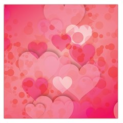 Hearts Pink Background Large Satin Scarf (square) by Amaryn4rt