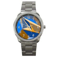 Abstract Background Pattern Sport Metal Watch