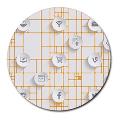 Icon Media Social Network Round Mousepads by Amaryn4rt