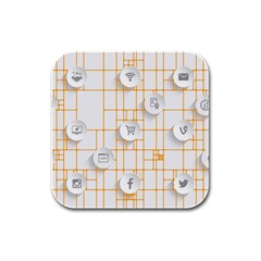 Icon Media Social Network Rubber Square Coaster (4 Pack)  by Amaryn4rt