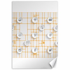 Icon Media Social Network Canvas 20  X 30   by Amaryn4rt