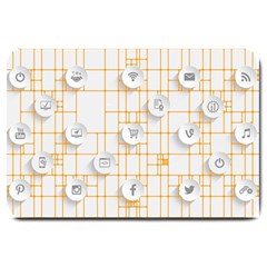 Icon Media Social Network Large Doormat  by Amaryn4rt