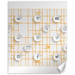 Icon Media Social Network Canvas 11  X 14   by Amaryn4rt