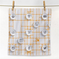 Icon Media Social Network Face Towel