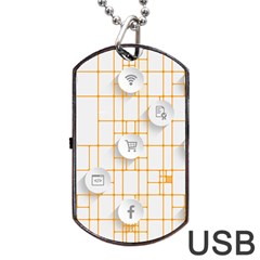 Icon Media Social Network Dog Tag Usb Flash (two Sides)