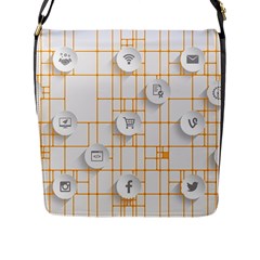 Icon Media Social Network Flap Messenger Bag (l)  by Amaryn4rt