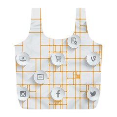 Icon Media Social Network Full Print Recycle Bags (l)  by Amaryn4rt