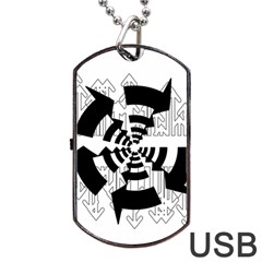 Arrows Top Below Circuit Parts Dog Tag Usb Flash (two Sides) by Amaryn4rt