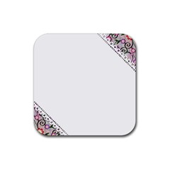 Floral Ornament Baby Girl Design Rubber Coaster (square)  by Amaryn4rt